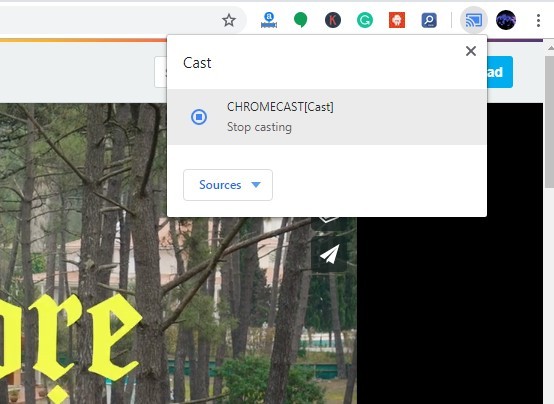 To disconnect, click Cast and select stop casting