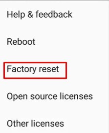 Click Factory Reset