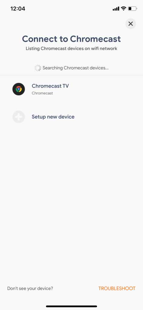 Select your Chromecast TV