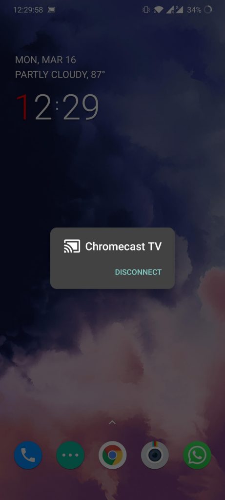 click Disconnect to stop casting