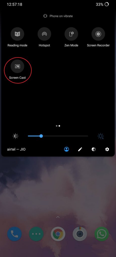 click Screen Cast from the notification panel
