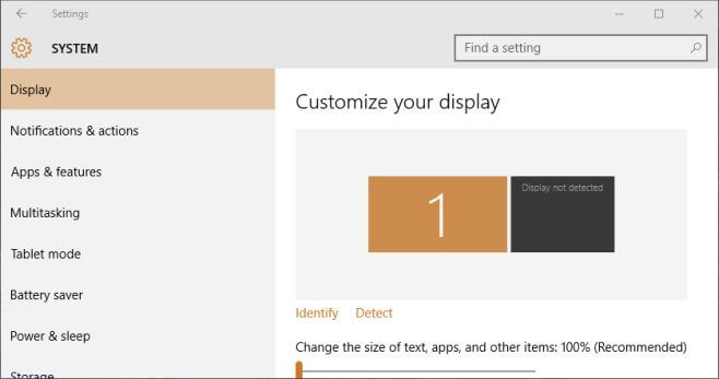 click second display to select it and scroll down to the Multiple displays option.