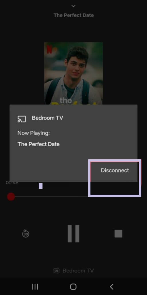 click the Disconnect button