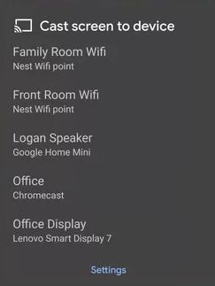 select your Chromecast 