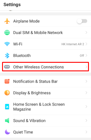 Other wireless connection