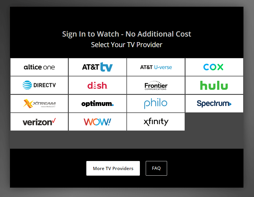 Select TV provider