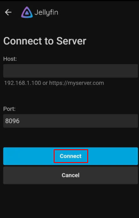 Connect to jellyfin server
