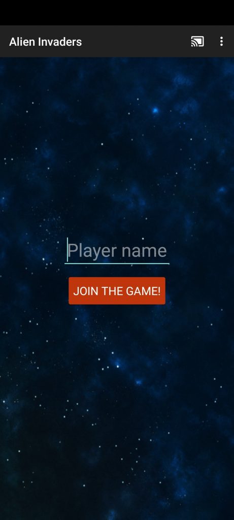 player name - Alien Invaders Chromecast Game