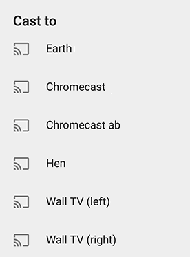Select your Chromecast device from the list