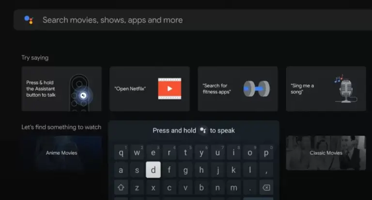 type and search for Apple TV