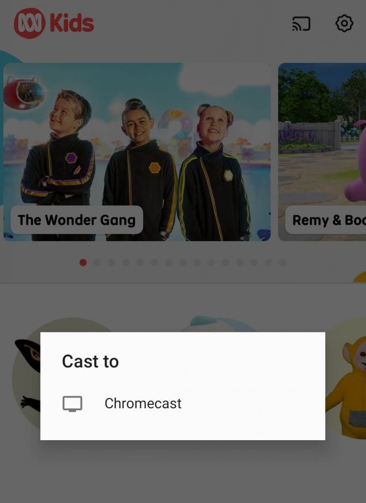 Select your Chromecast connected TV