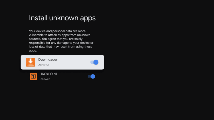 Enable Install Unknown Apps