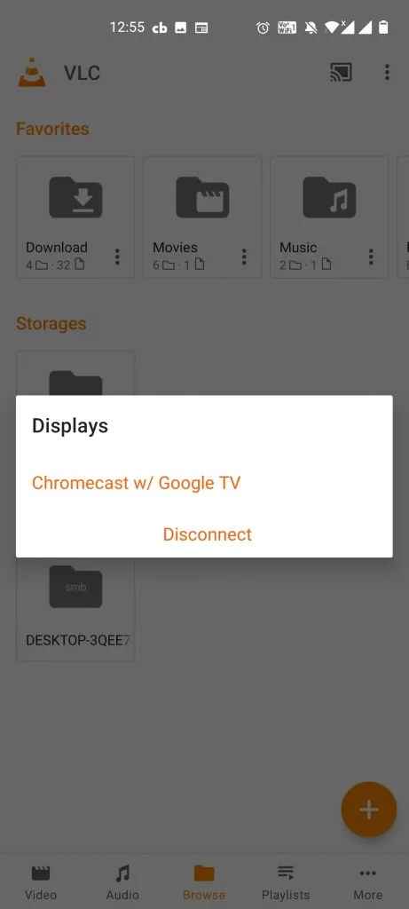 Click on cast icon and select your Google TV
