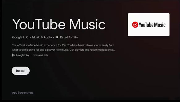 Install YouTube Music on Google TV