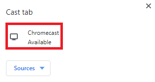 Choose chromecast device to connect
