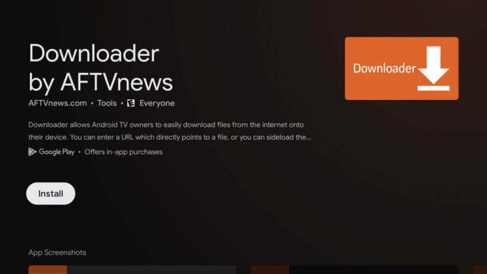 Install Downloader for Mobdro on Google TV