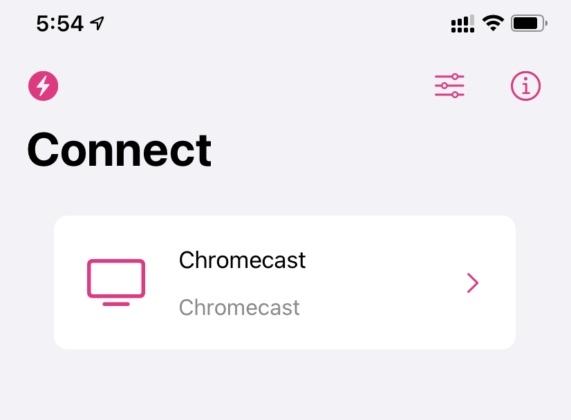 Select your device to Chromecast Sky News