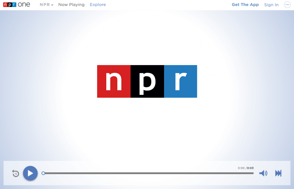 Sign in to NPR one website