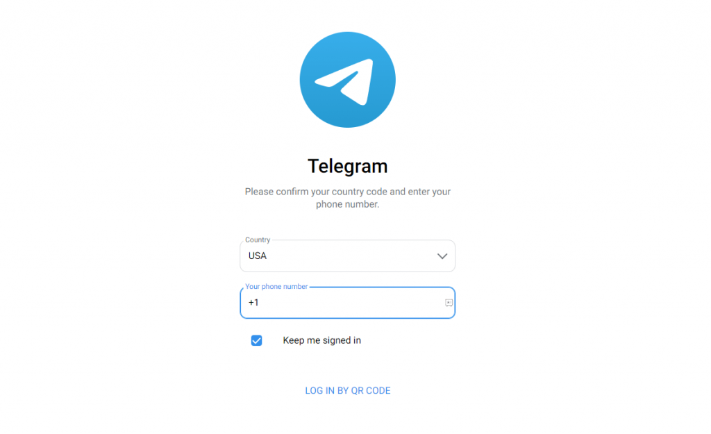 Log in to your Telegram account