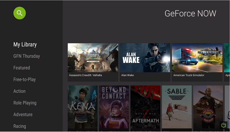 Play games using GeForce Now on Google TV.