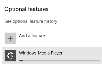 Windows Media Player installing