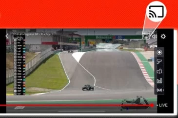 Tap on Cast and watch F1 TV on Google TV
