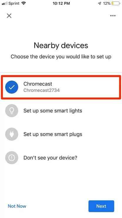 find your Chromecast device