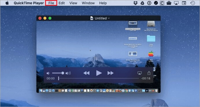 Select media file on QuickTime Player to cast