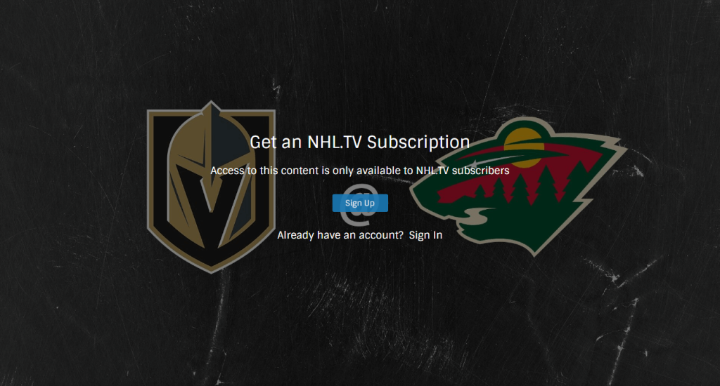 Sign in with NHL.TV subscription