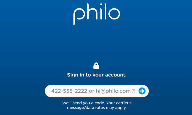 Sign in to your Philo account