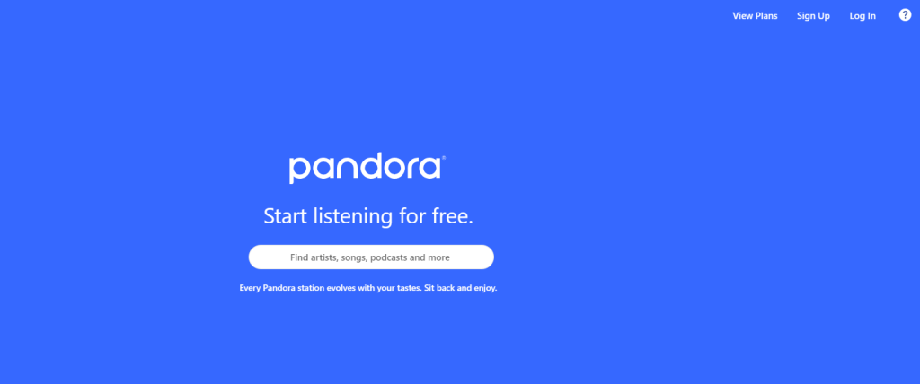 Pandora website