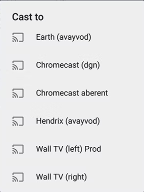 Select your TV to Chromecast UFC
