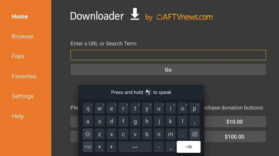 Enter the URL and sideload the apps through the Downloader on Google TV